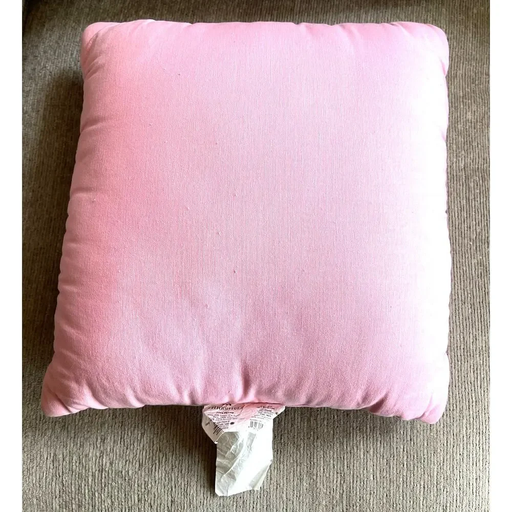 Threshold Pink & Red Heart Cotton Woven Toss Pillow Valentines Love 18x18